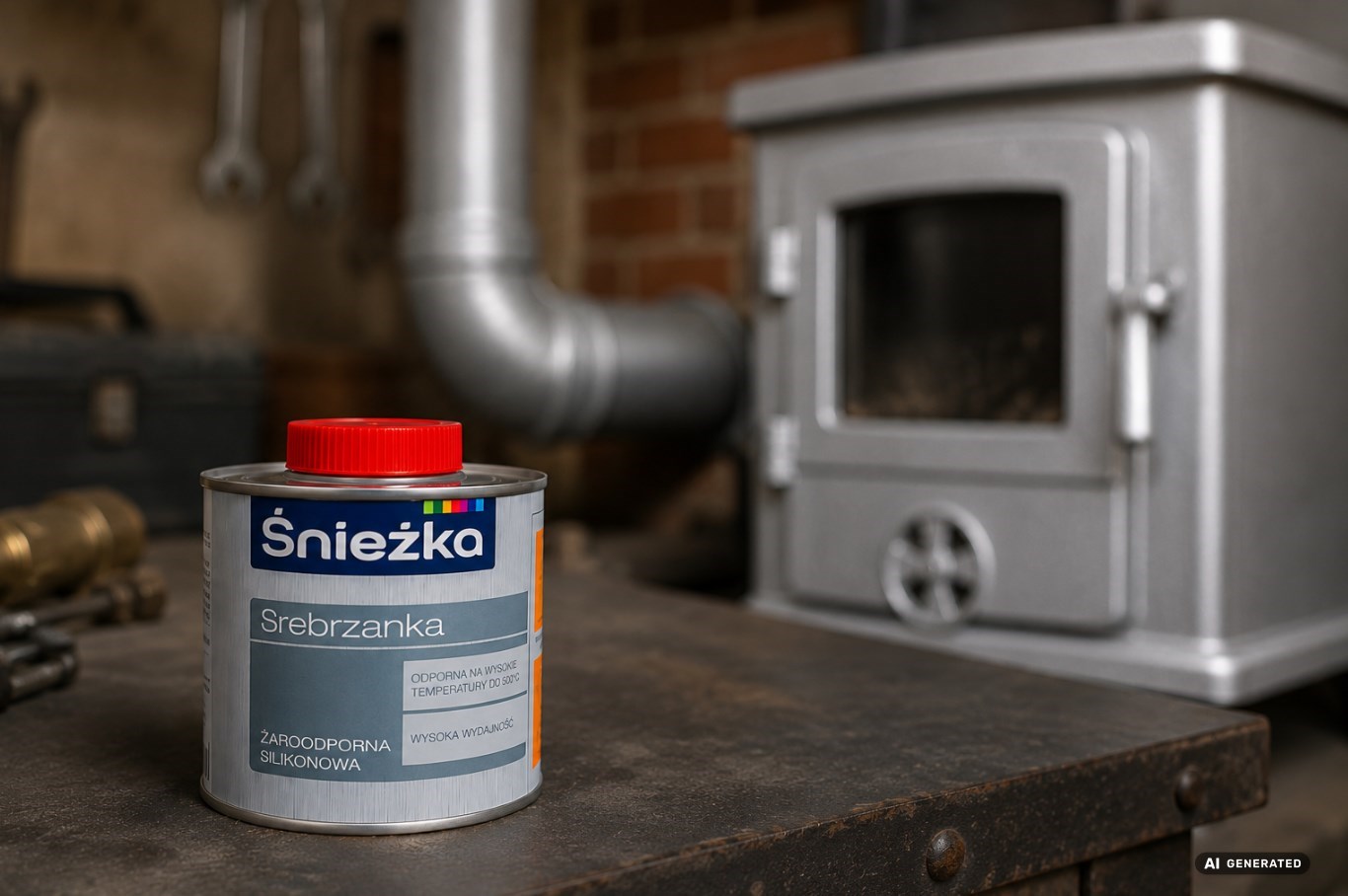 Śnieżka Srebrzanka żaroodporna silikonowa 0,2 L – srebrna farba do metalu do 500°C